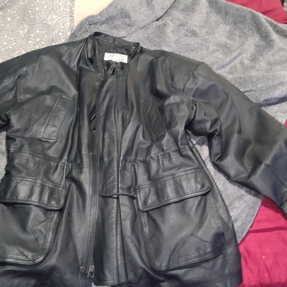 Leather coat